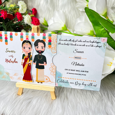 South Indian Wedding Invitation / Sliding wedding cards / Sliding invites / Customised Invitation, Sliding cards (25 pcs) South Indian Wedding Invitation / Sliding wedding cards / Sliding invites / Customised Invitation, Sliding cards (25 pcs)