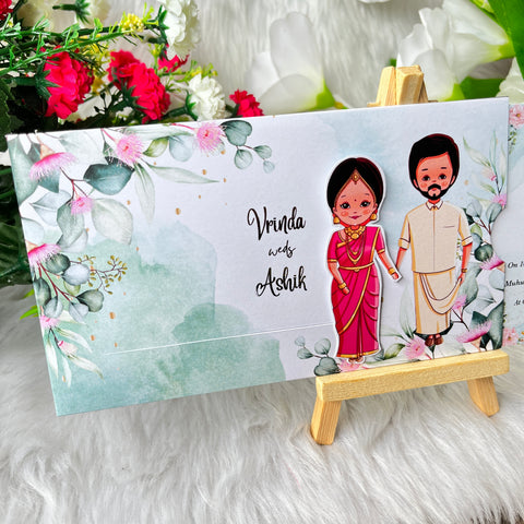 Floral South Indian Wedding Invitation / Sliding wedding cards / Sliding invites / Customised Invitation, Sliding cards (25 pcs) Floral South Indian Wedding Invitation / Sliding wedding cards / Sliding invites / Customised Invitation, Sliding cards (25 pcs)