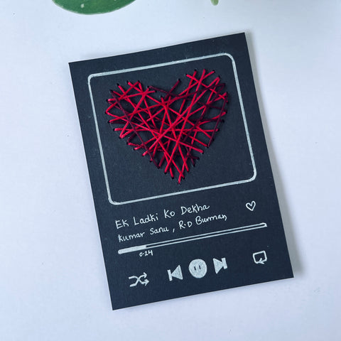 Heart stitched to my Favorite Song, Spotify Card Heart stitched to my Favorite Song, Spotify Card