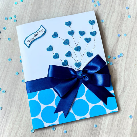 Heart Tree Greeting Card | Blue, Purple Heart Tree Greeting Card | Blue, Purple