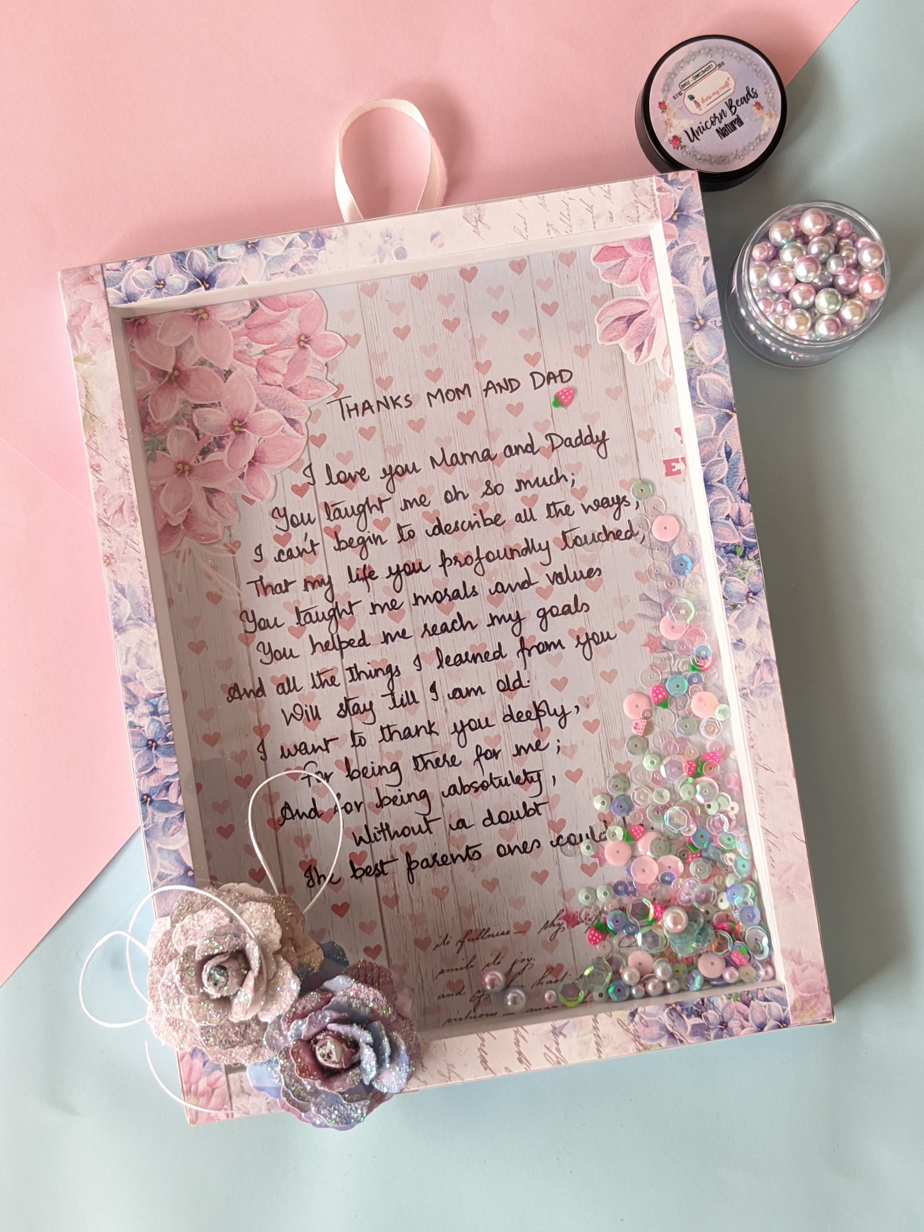 Shaker Frame with Handmade Flowers | Message Frame – The Craft Gallery