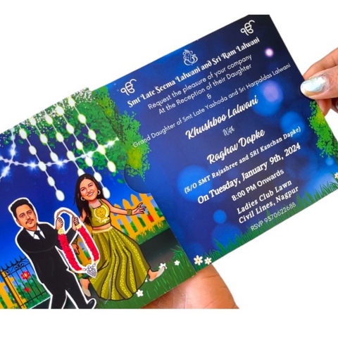 Groom Chasing Bride Wedding Reception Invitation/ Sliding invites / Caricature Invitation, Sliding cards (25 pcs)