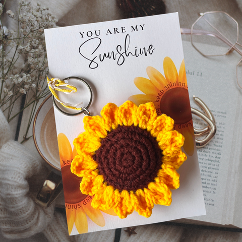Crochet Sunflower Keychain