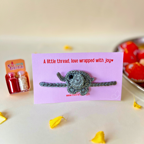 Elephant Crochet Kids Rakhi