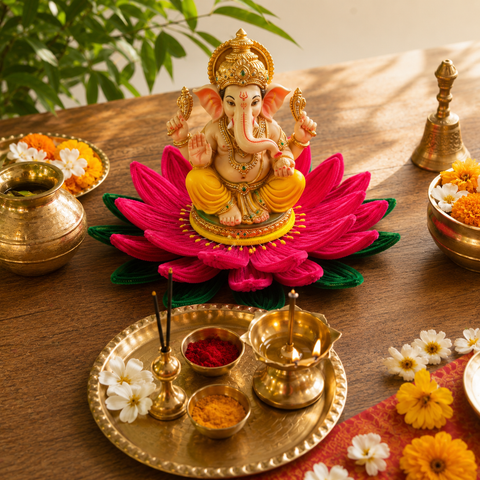 Pink Lotus/Kamal Asan for Ganpati Bappa