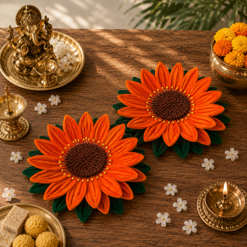 Lotus/Kamal Asan for Ganpati Bappa- Set of 2