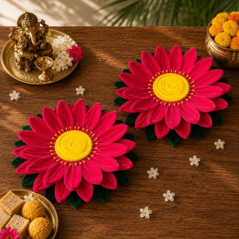Lotus/Kamal Asan for Ganpati Bappa- Set of 2