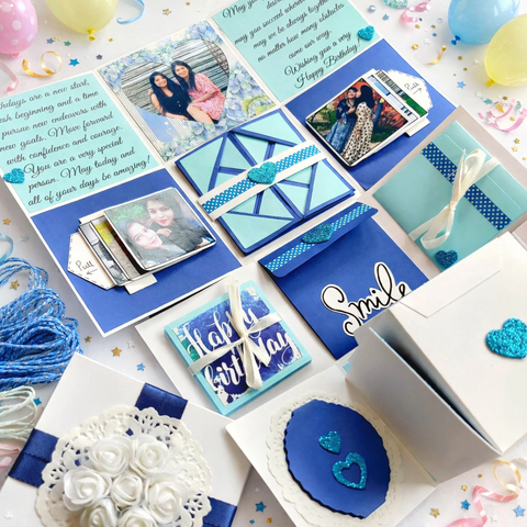 Birthday Special Oceanic Blue Infinity Box | Blue & White