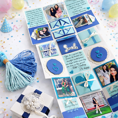 Birthday Special Oceanic Blue Infinity Box | Blue & White