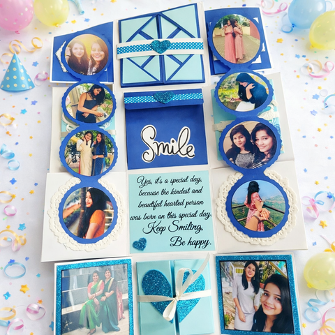 Birthday Special Oceanic Blue Infinity Box | Blue & White