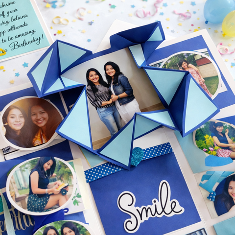 Birthday Special Oceanic Blue Infinity Box | Blue & White