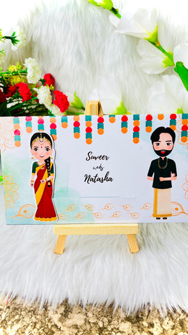 South Indian Wedding Invitation / Sliding wedding cards / Sliding invites / Customised Invitation, Sliding cards (25 pcs)