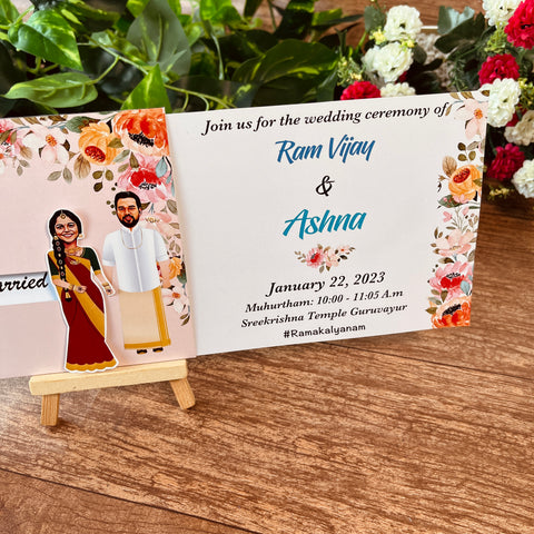 Floral South Indian Wedding Invitation / Sliding wedding cards / Sliding  invites / Customised Invitation, Sliding cards (25 pcs)