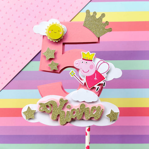 Peppa Pig Birthday Cake Topper, Kids Party Topper, Kids Birthday Topper