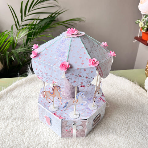 Merry-Go-Round Paper Craft Baby Keepsake Storage Box