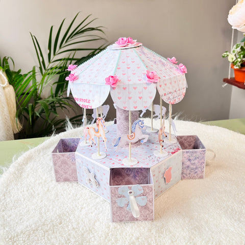 Merry-Go-Round Paper Craft Baby Keepsake Storage Box