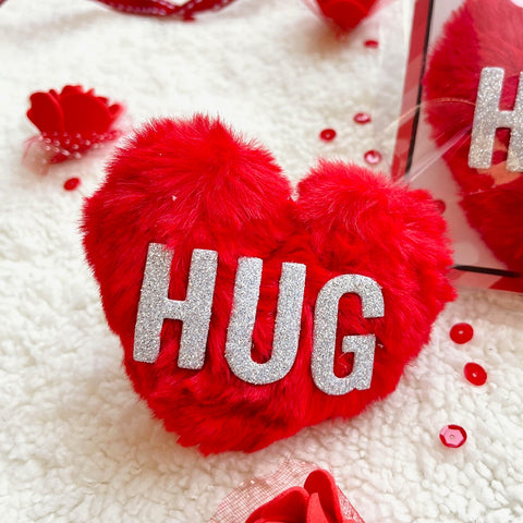 You Stole My HUG Heart Pom Pom keychain