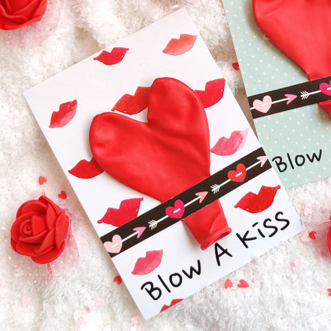 KISS Day Special BLOW-A-KISS Card | Balloon with Message