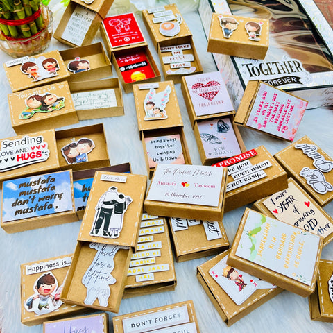 Matchbox 25th Wedding Anniversary love Cards