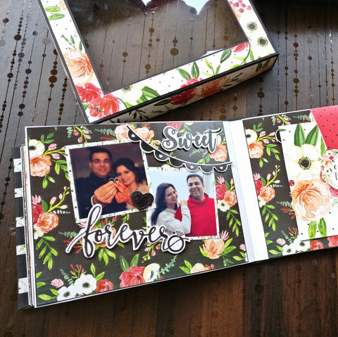 Floral Love Scrapbook with Sleek Gift Box