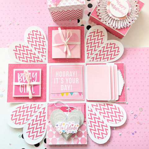 Single Layer Explosion Box |  Blush Pink