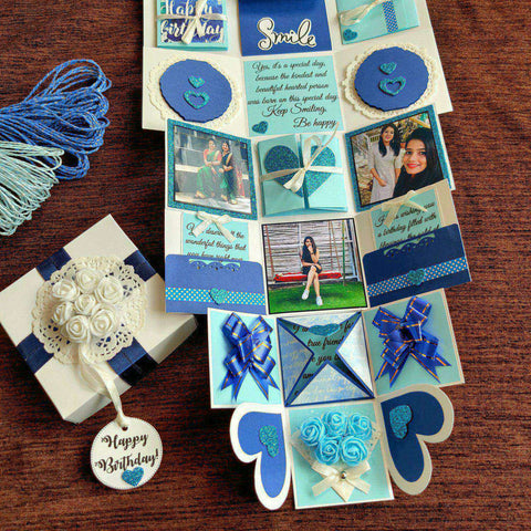Oceanic Blue Infinity Box | Blue & White – The Craft Gallery