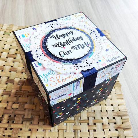 Three Layer Chocolate Explosion Box | With photos & cards