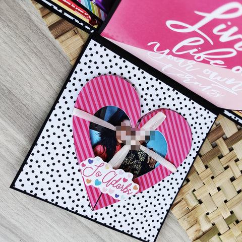 Three Layer Chocolate Explosion Box | With photos & cards