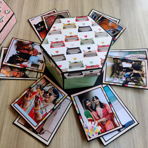 Four Layer Hexagonal Explosion Box with Photo Strings | Mom Special