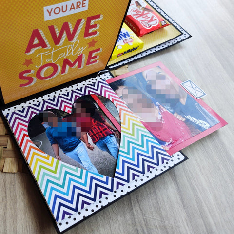 Three Layer Chocolate Explosion Box | With photos & cards