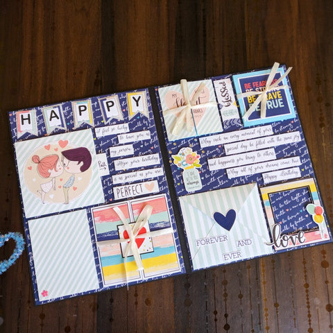 Couple Swing Greeting Card | Deep Blue