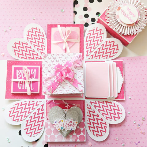 Single Layer Explosion Box |  Blush Pink