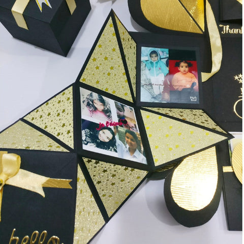 Luxury Single Layer Explosion Box | Gold And Black